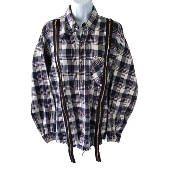 Furst Of A Kind Reworked Flannel Womens OS Reconstructed Upcycled Cottage - Picture 2 of 8